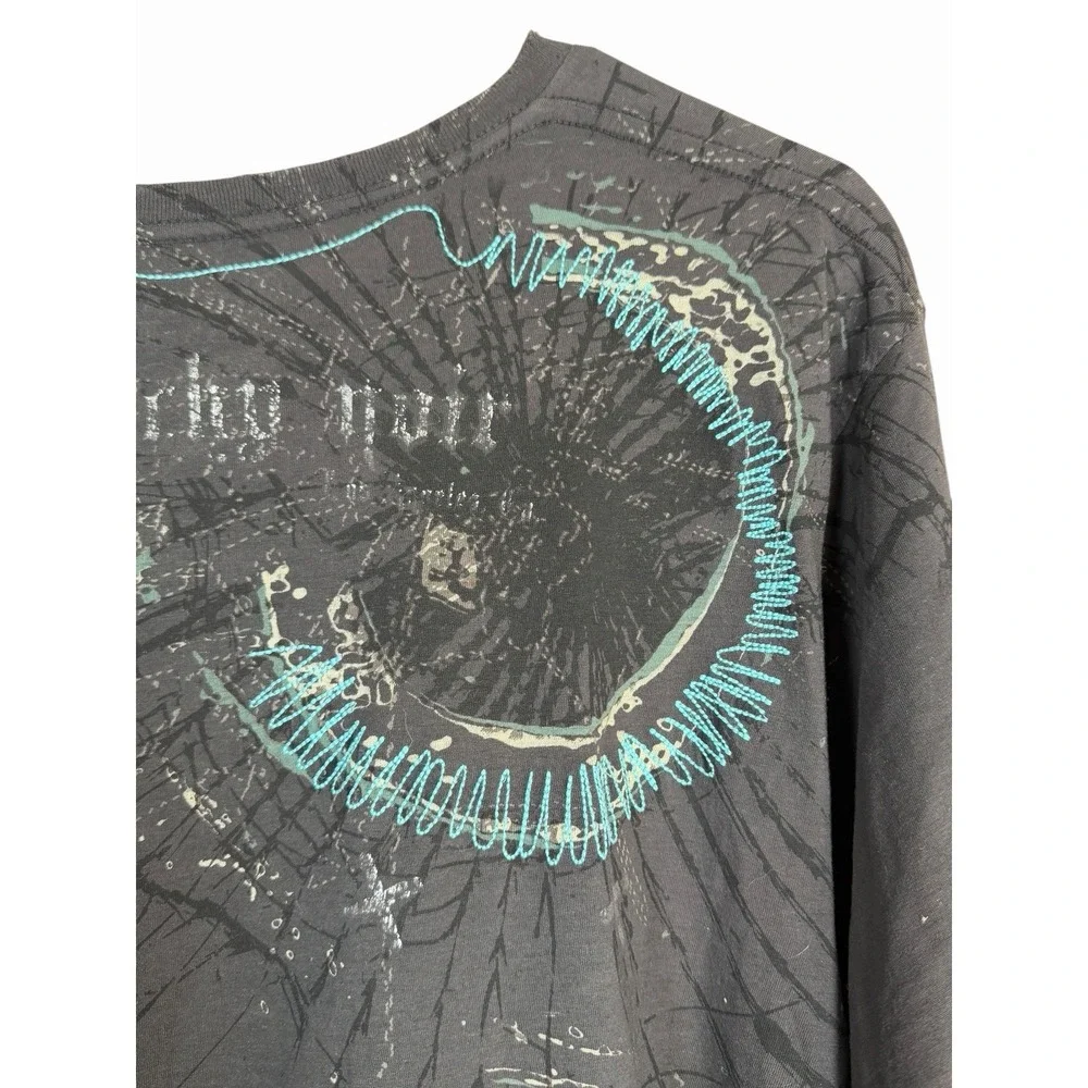 Monarchy Los Angeles Men's XL Graphic T-Shirt Black‎ Distressed Abstract Grunge - Picture 8 of 9